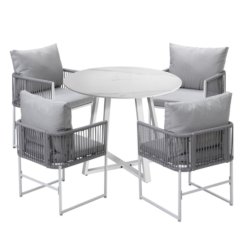 Livsip 5PCS Outdoor Dining Lounge Chair Table Bistro Set