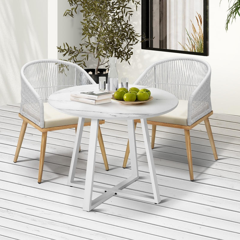 Livsip 3PCS Outdoor Dining Set Table&Chairs Bistro Set