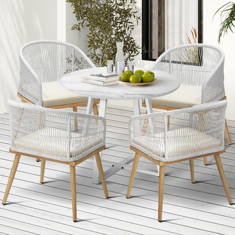 Livsip 5PCS Outdoor Dining Set Table&Chairs Bistro Set