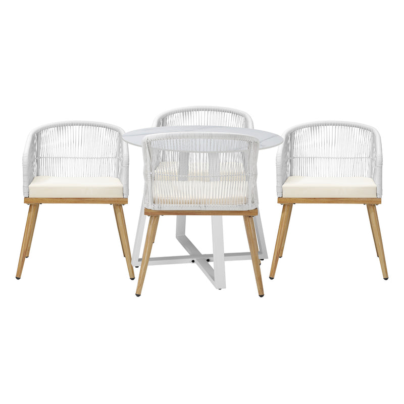 Livsip 5PCS Outdoor Dining Set Table&Chairs Bistro Set