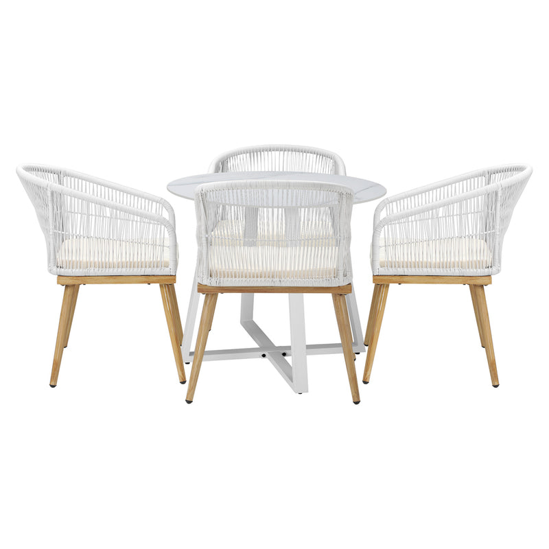 Livsip 5PCS Outdoor Dining Set Table&Chairs Bistro Set