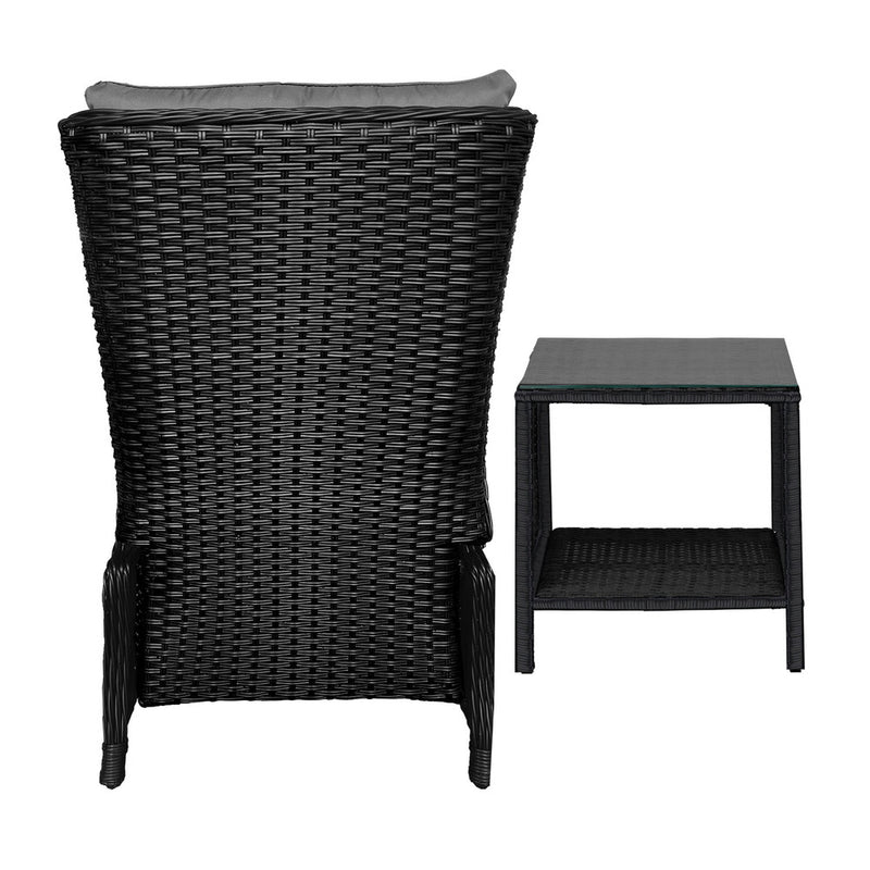 Livsip Outoodr Recliner Chair & Table Sun Lounge 2PCS