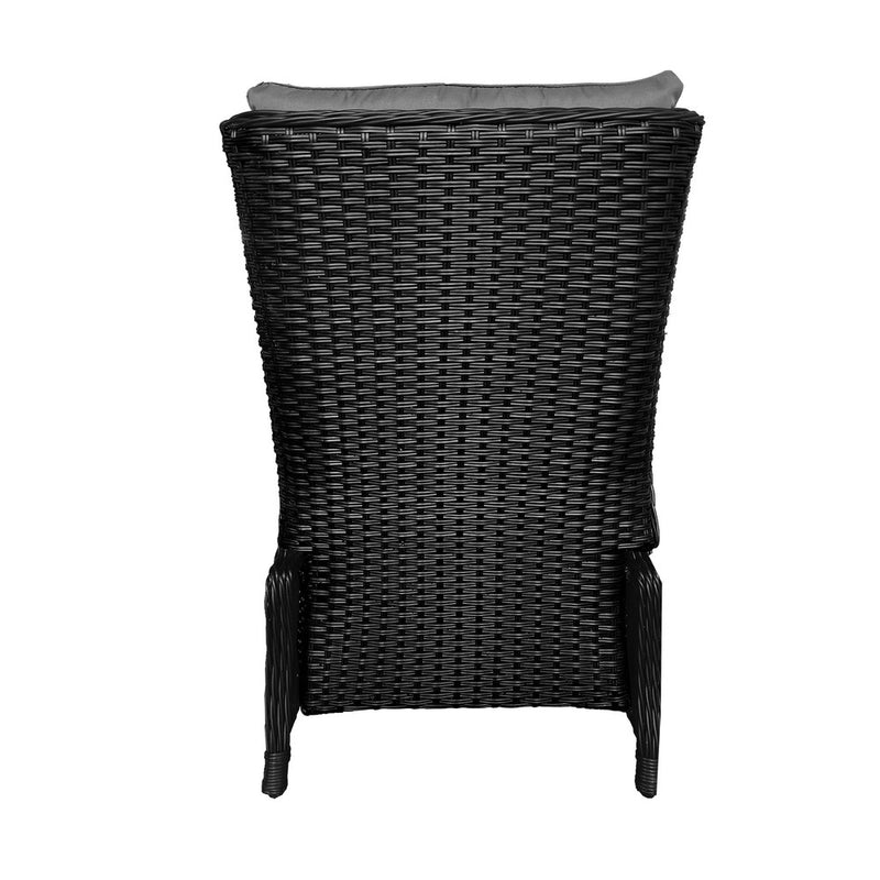 Livsip Outdoor Recliner with Adjustable Footrest Black