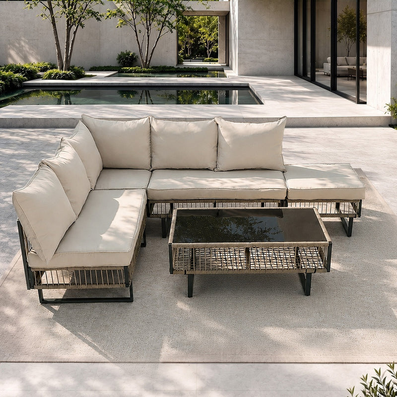 Livsip 5 Seater Outdoor Sofa Set Lounge Patio Garden Furniture