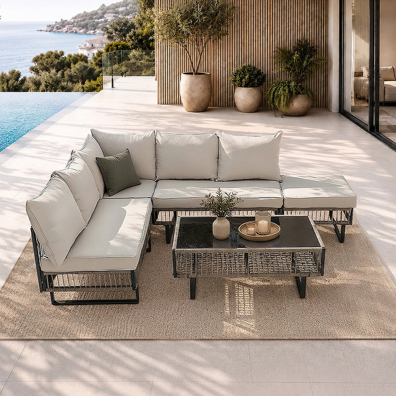Livsip 5 Seater Outdoor Sofa Set Lounge Patio Garden Furniture