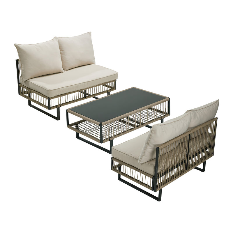 Livsip 4 Seater Outdoor Sofa Set Table Chair Furniture