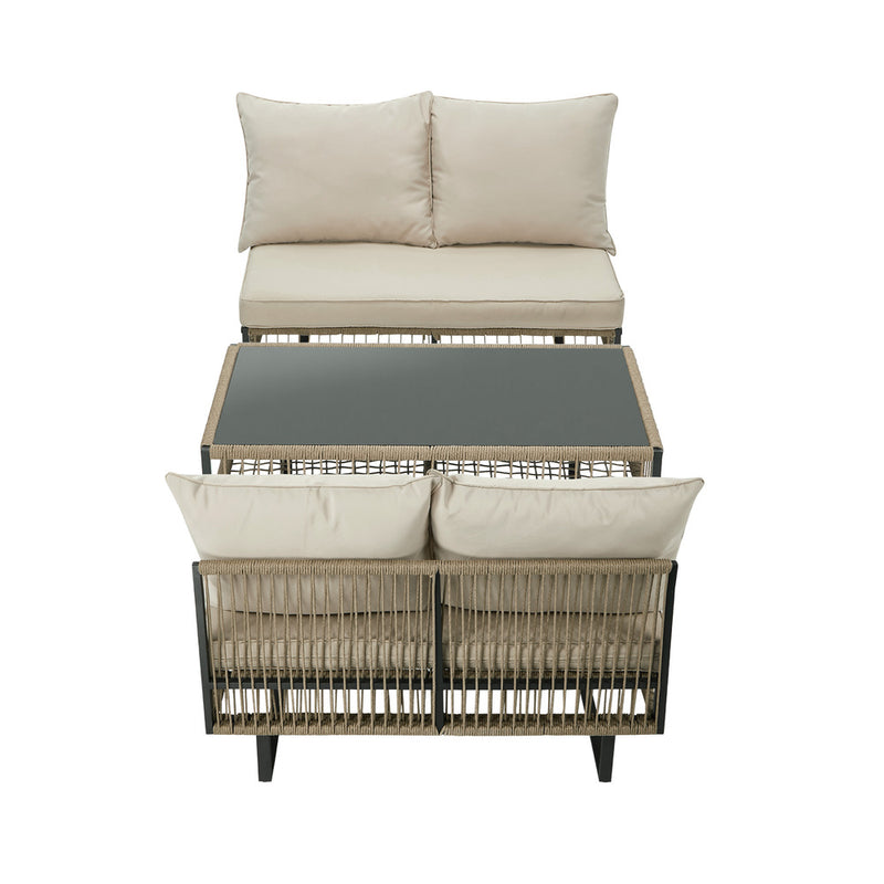 Livsip 4 Seater Outdoor Sofa Set Table Chair Furniture