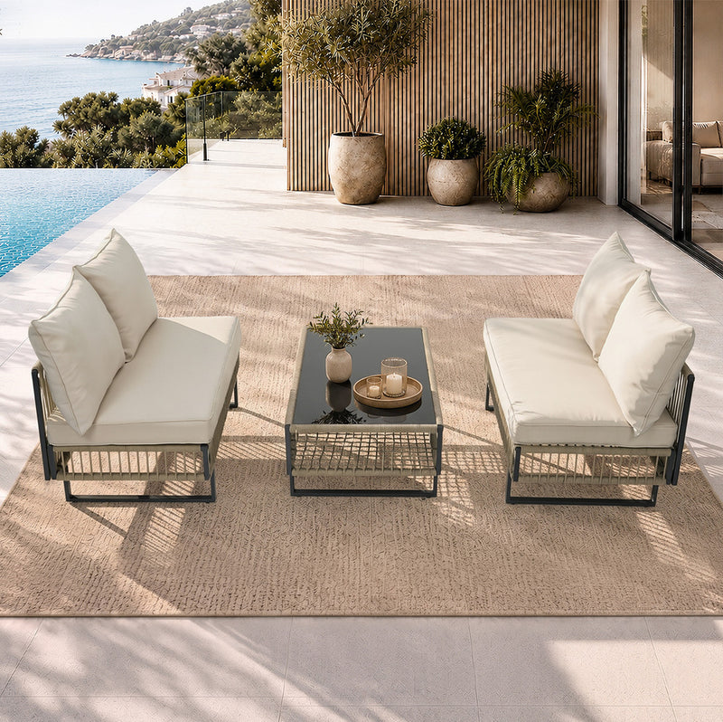 Livsip 4 Seater Outdoor Sofa Set Table Chair Furniture