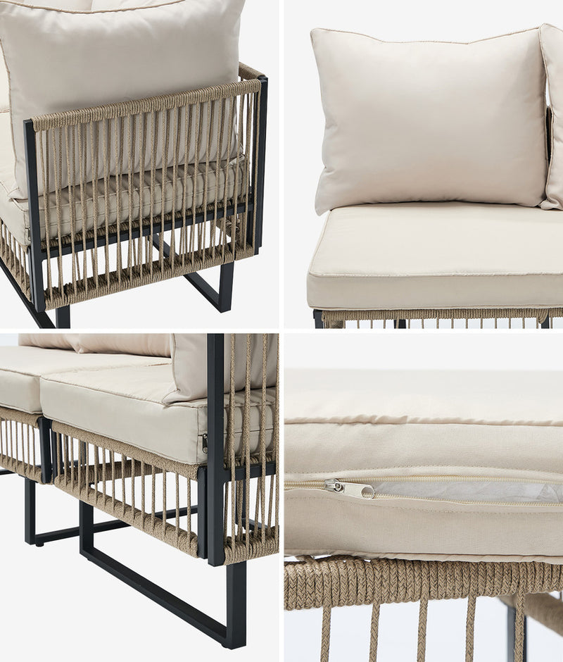 Livsip 4 Seater Outdoor Sofa Set Table Chair Furniture