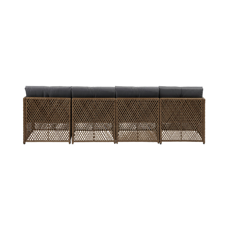 Livsip Outdoor Furniture Lounge Setting 6 Seater Wicker Sofa Set