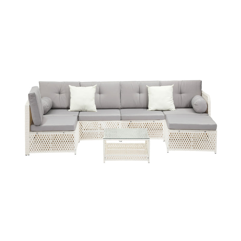 Livsip Outdoor Furniture Sofa Set 7-Piece Wicker Lounge Setting