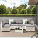 Livsip Outdoor Furniture Sofa Set 7-Piece Wicker Lounge Setting