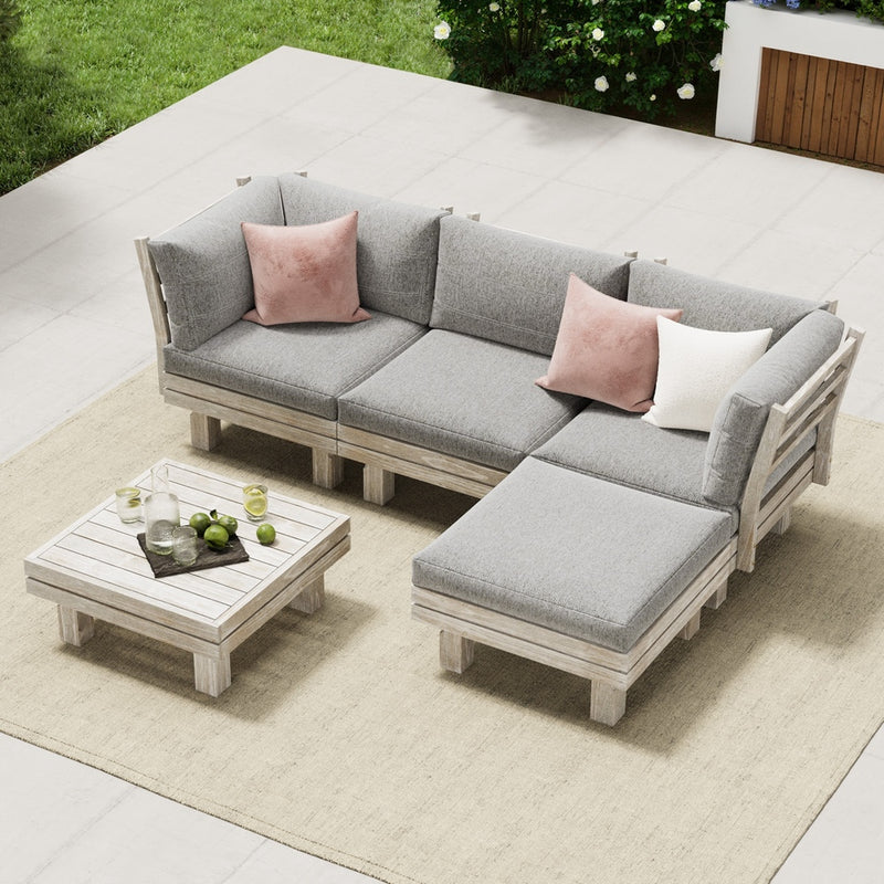 Livsip 4 Seater Outdoor Sofa Set Lounge Setting Table Chair