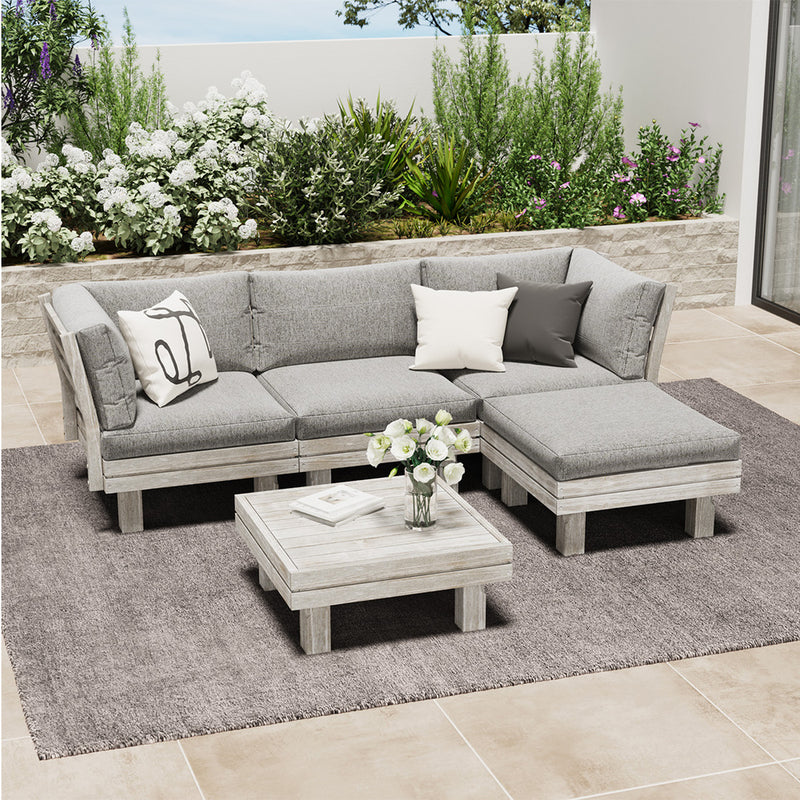 Livsip 4 Seater Outdoor Sofa Set Lounge Setting Table Chair