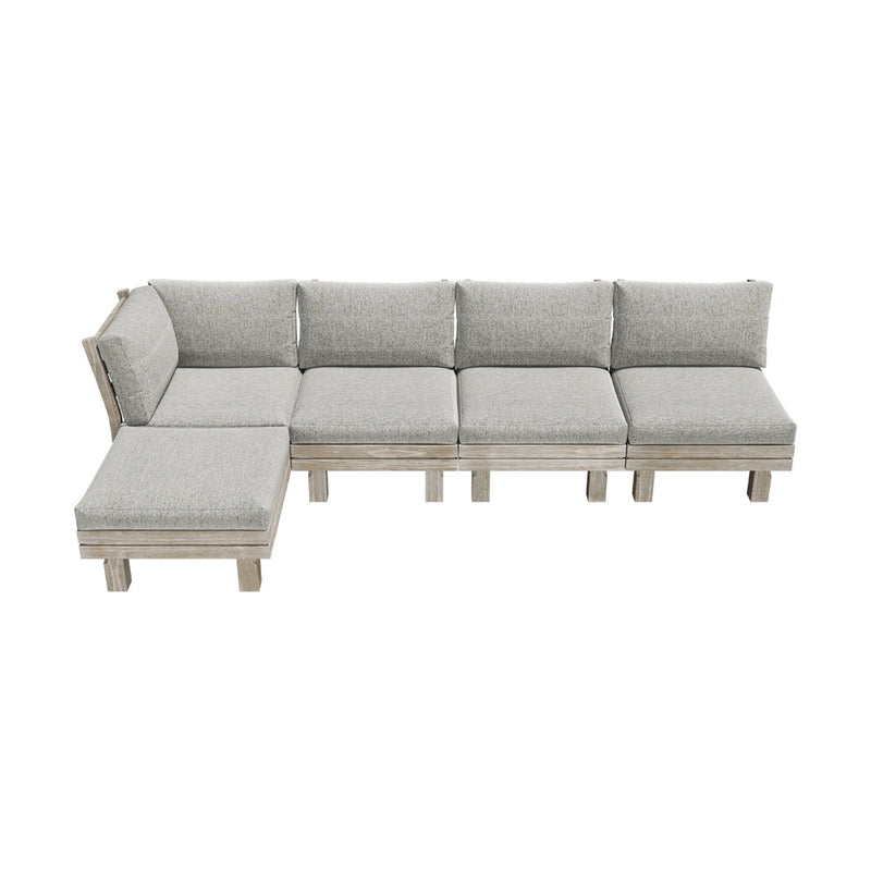 Livsip 5PCS Outdoor Furniture Sofa Set Wooden Lounge Setting