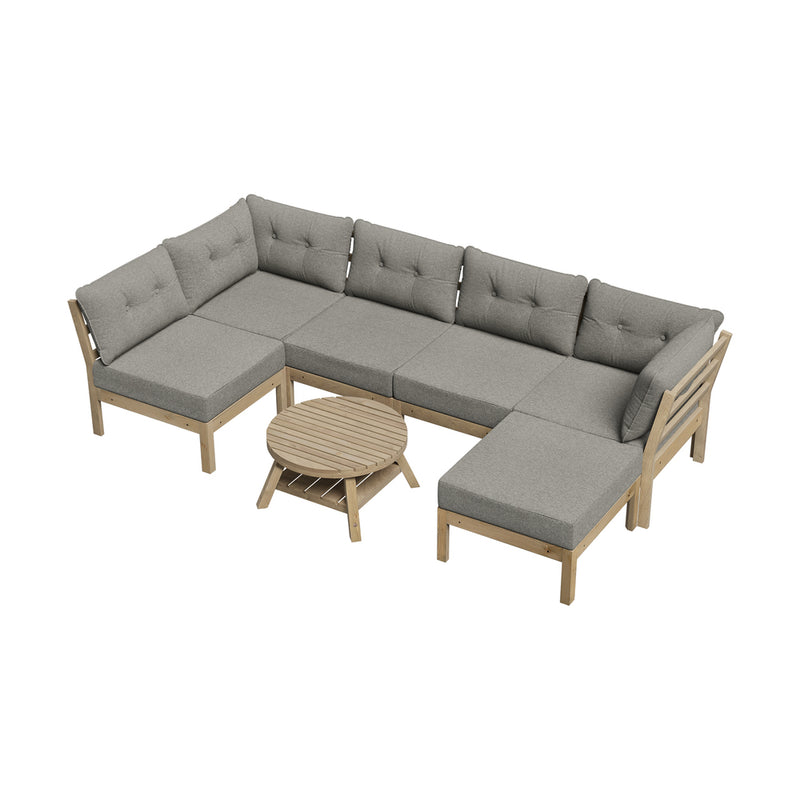 Livsip 7 Piece Outdoor Sofa Set 5-Seater Lounge Setting