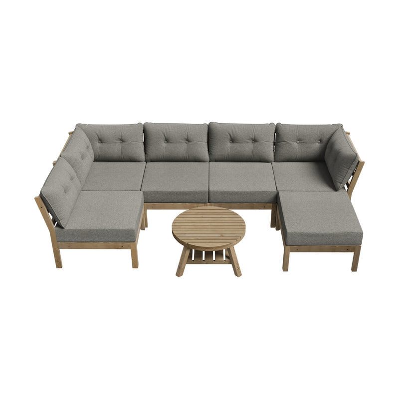 Livsip 7 Piece Outdoor Sofa Set 5-Seater Lounge Setting