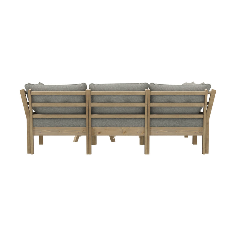 Livsip Outdoor Sofa Set 4 Seater Lounge 1 Coffee Table Beige