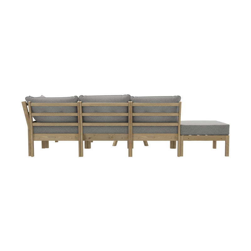 Livsip Outdoor Lounge Sofa Set 7 Piece Garden Furniture Grey