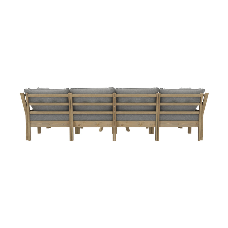 Livsip 9PCS Outdoor Sofa Set Lounge Setting Table Chair Grey