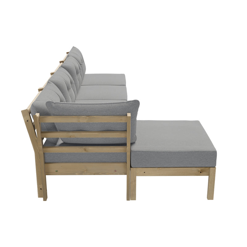 Livsip 5 Piece Outdoor Sofa Set Lounge Setting Garden Grey