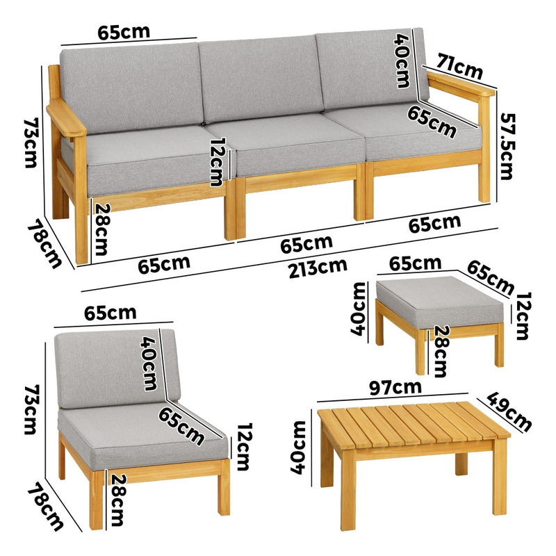 Livsip Outdoor Sofa Set Lounge Patio Set 7 Piece