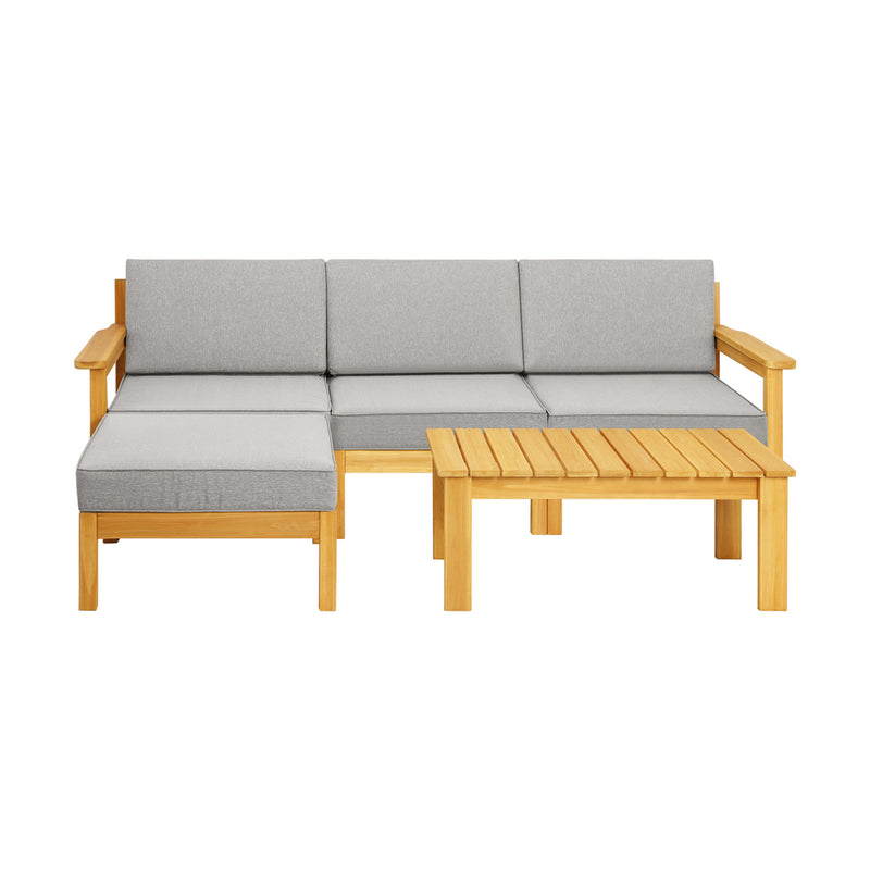 Livsip Outdoor Sofa Set Wooden Table Lounge 5Piece