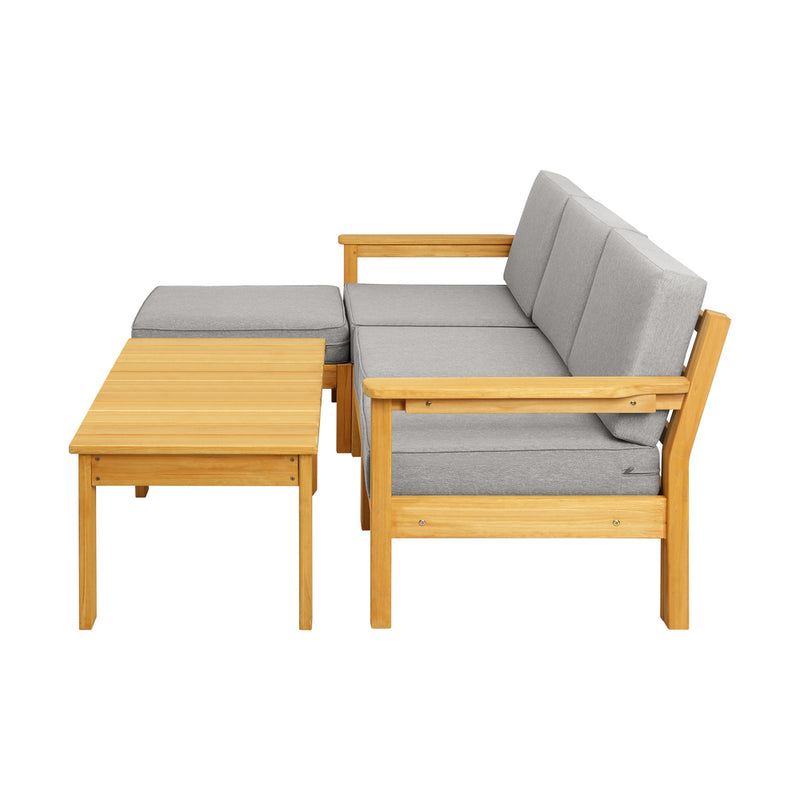 Livsip Outdoor Sofa Set Wooden Table Lounge 5Piece