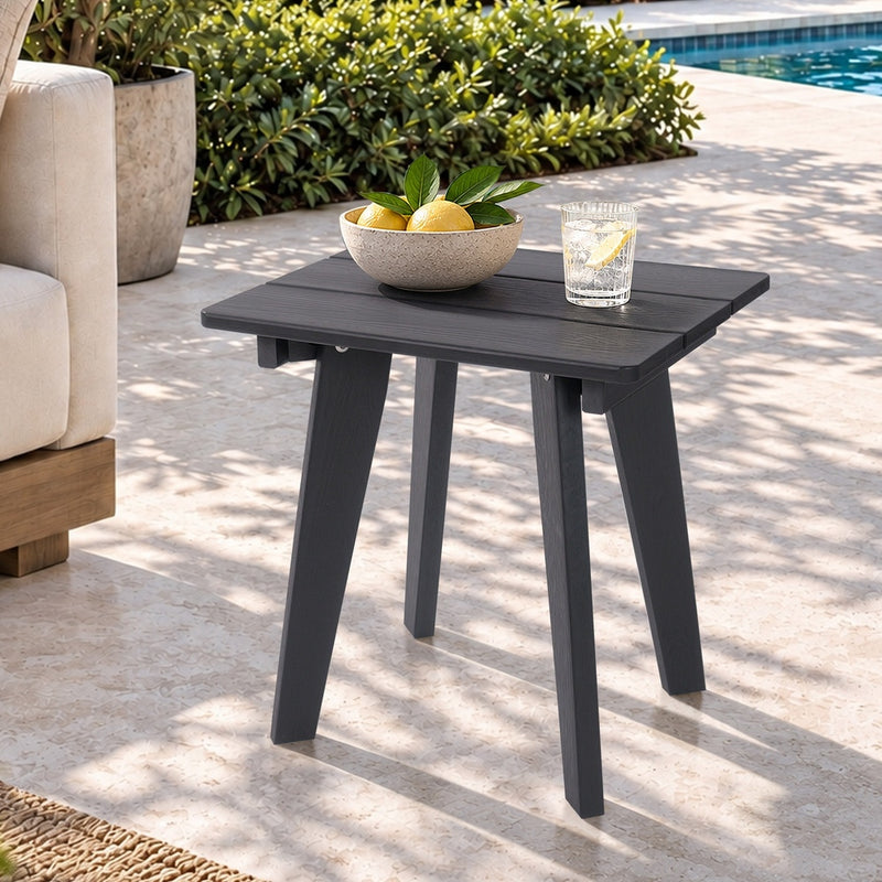 Livsip HDPE Outdoor Side Table Coffee Desk Patio Furniture Black