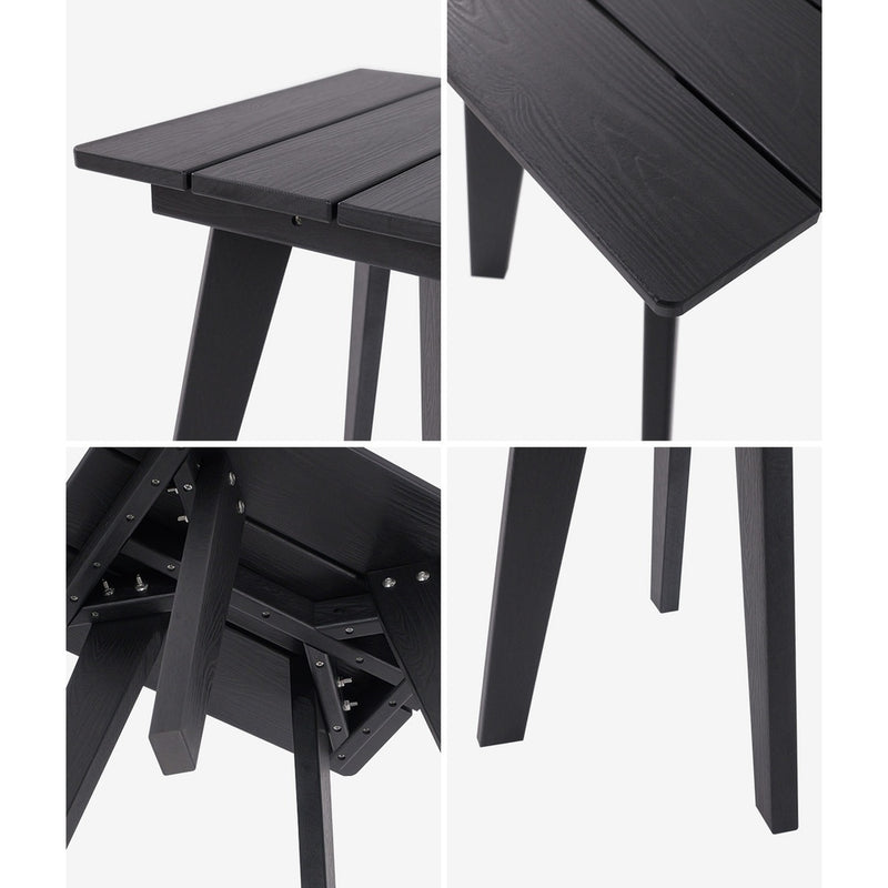 Livsip HDPE Outdoor Side Table Coffee Desk Patio Furniture Black