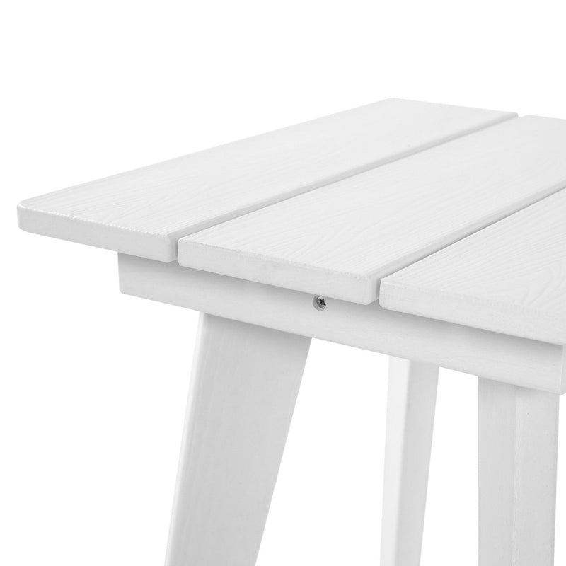 Livsip HDPE Outdoor Side Table Coffee Desk Patio Furniture White