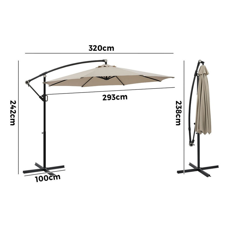 Livsip Outdoor Umbrella 3M Cantilever 360° Rotation Beige