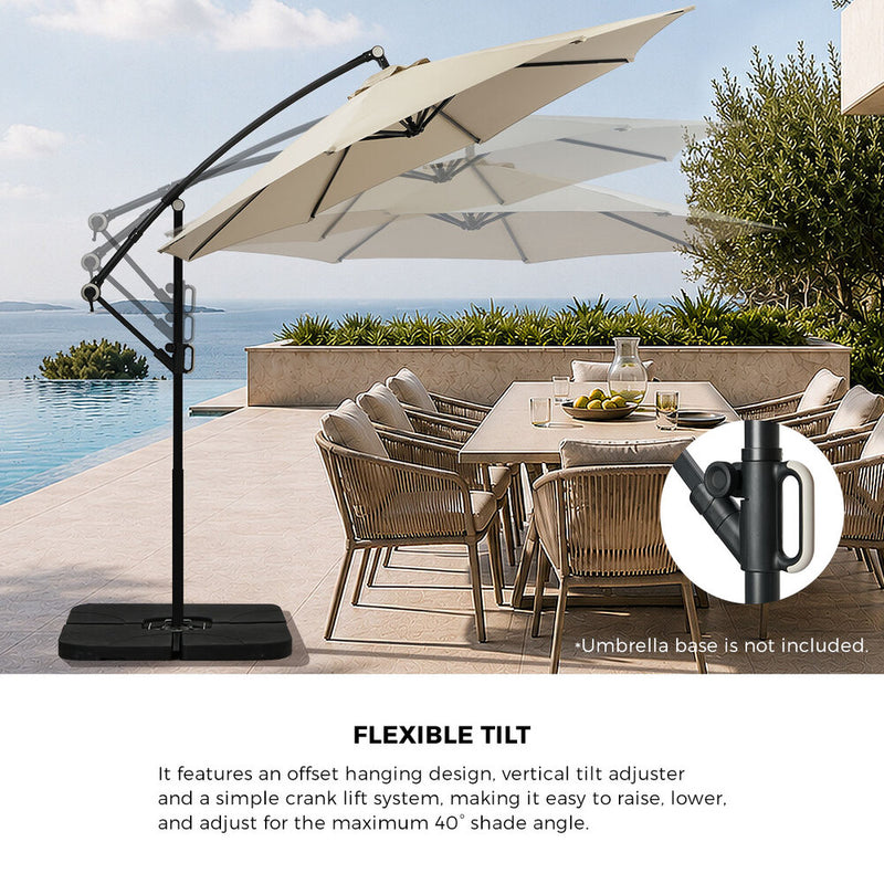 Livsip Outdoor Umbrella 3M Cantilever 360° Rotation Beige