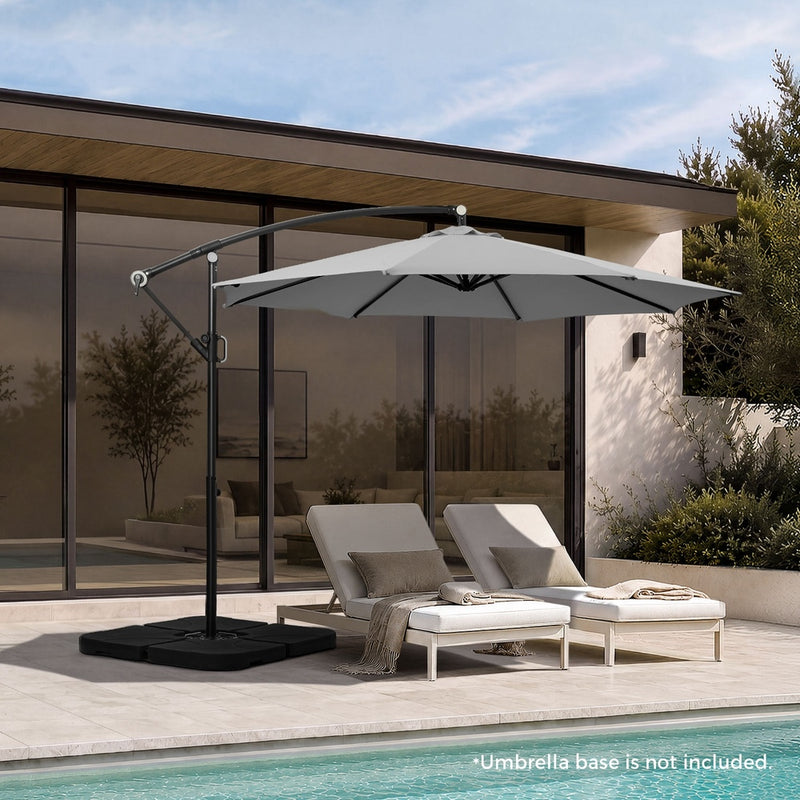Livsip Outdoor Umbrella 3M Cantilever 360° Rotation Charcoal