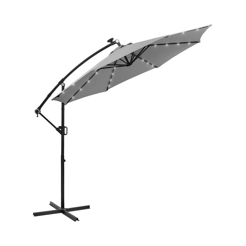 Livsip Outdoor Umbrella 3M Cantilever Rotatable with String Light