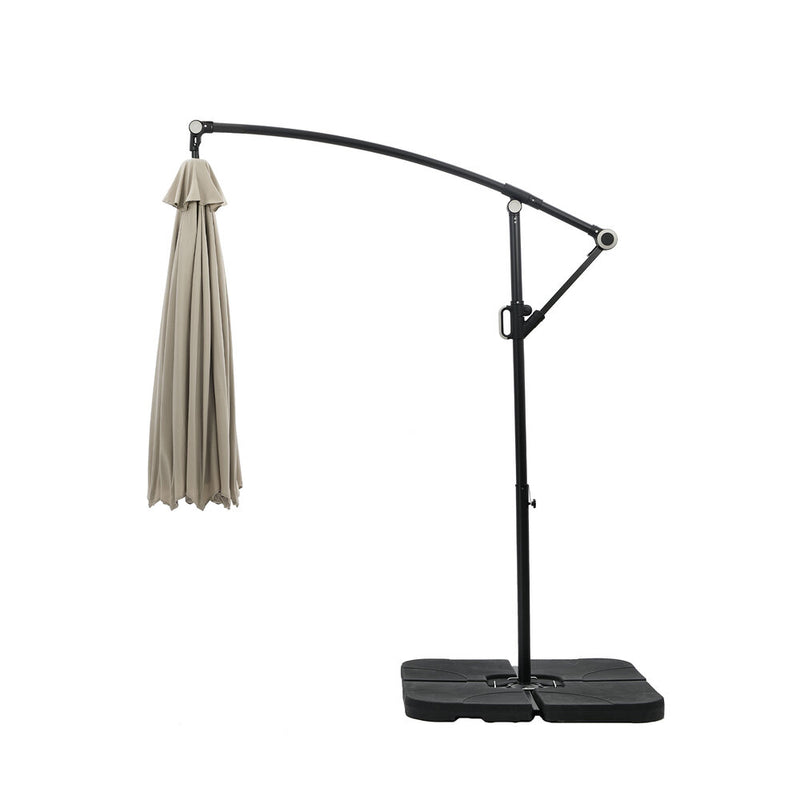 Livsip Outdoor Umbrella 3M Cantileve Stand 360° Rotation w/ Base