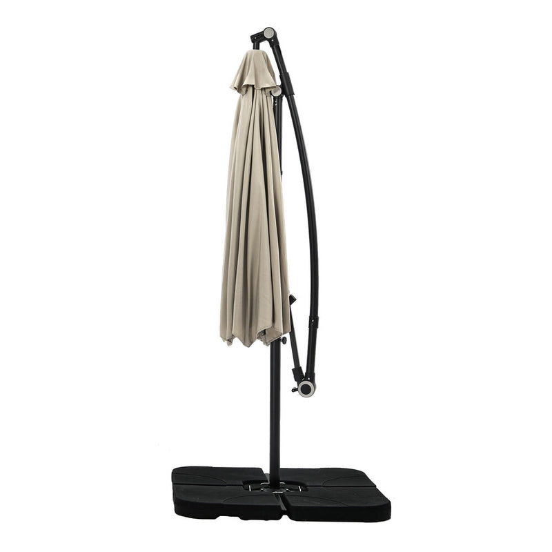 Livsip Outdoor Umbrella 3M Cantileve Stand 360° Rotation w/ Base