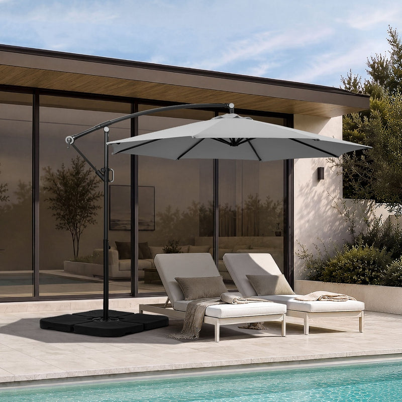 Livsip Outdoor Umbrella 3M Cantilever 360° Rotation w/ Base