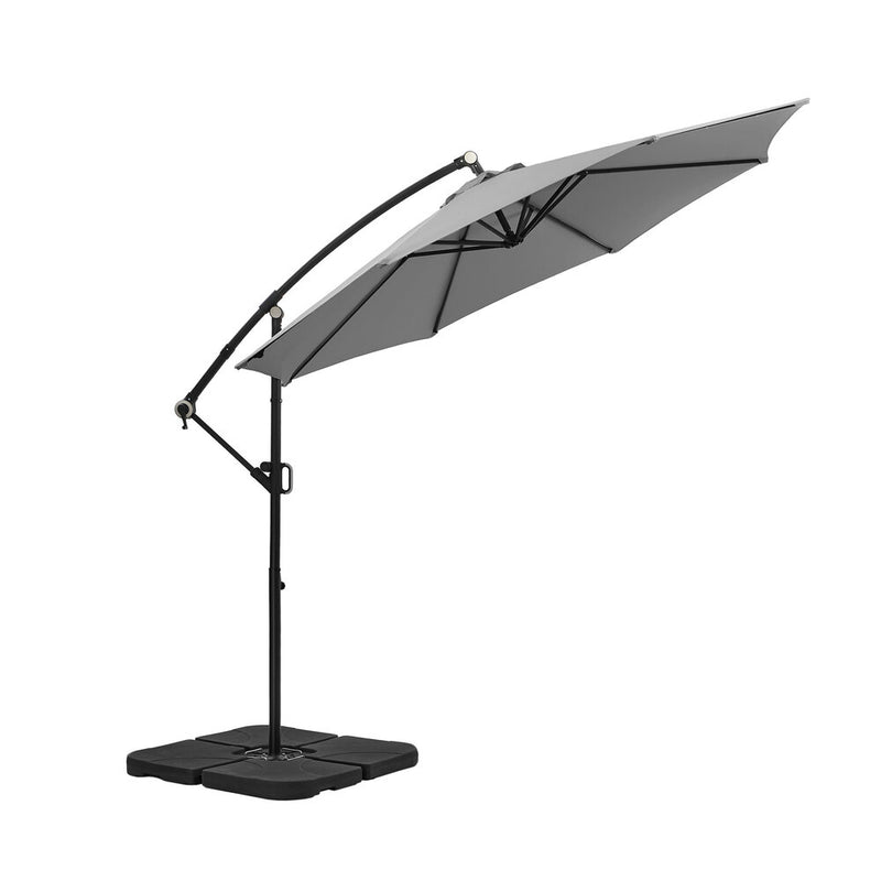Livsip Outdoor Umbrella 3M Cantilever 360° Rotation w/ Base