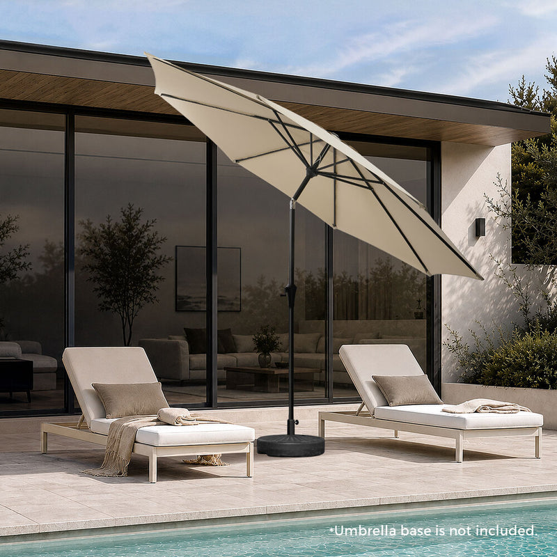 Livsip Outdoor Umbrella 3M Garden Shade with Tilt Beige