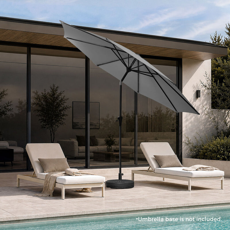 Livsip Outdoor Umbrella 3M Garden Shade with Tilt Charcoal
