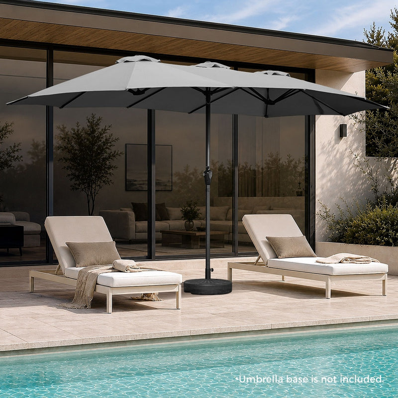 Livsip Outdoor Umbrella 4.52M Double-Sided Umbrellas Charcoal