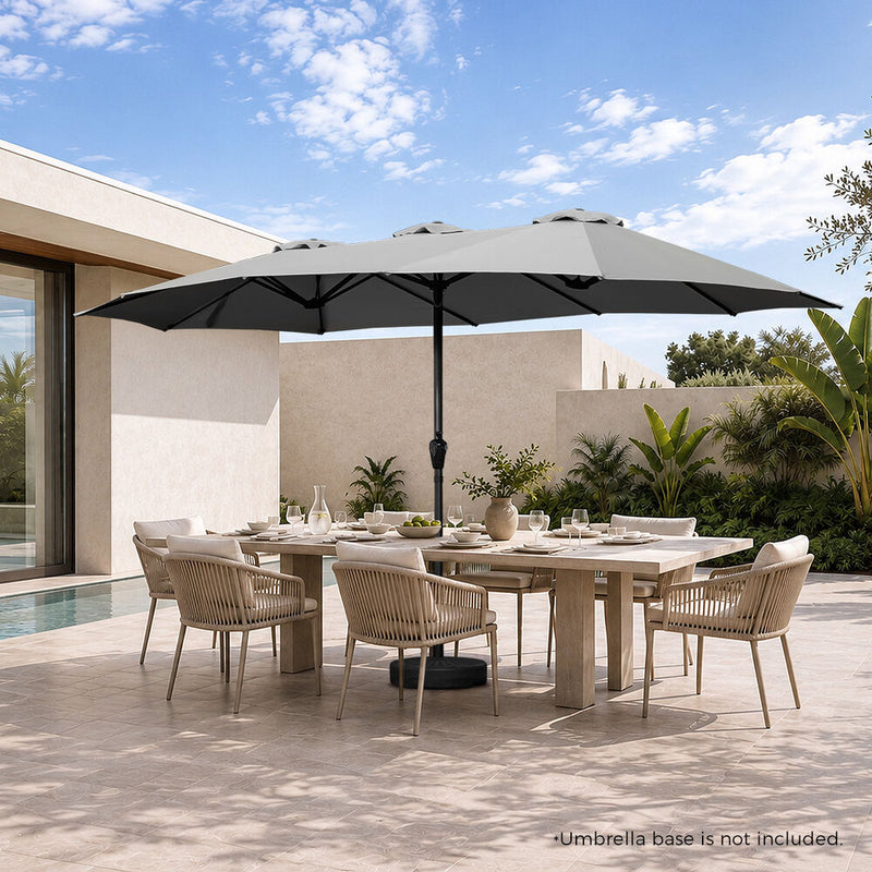Livsip Outdoor Umbrella 4.52M Double-Sided Umbrellas Charcoal