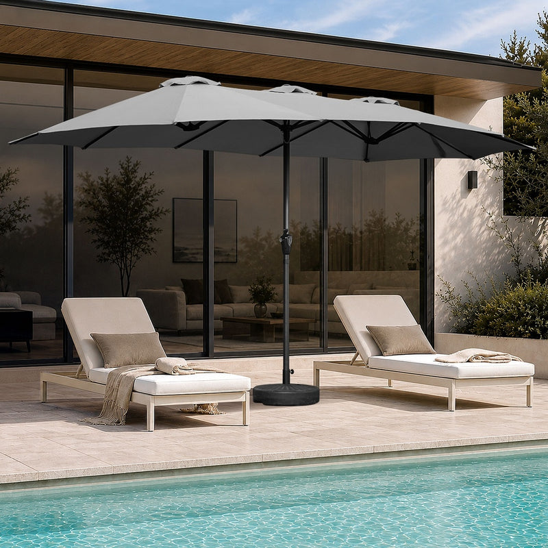 Livsip Outdoor Umbrella 4.52M Double-Sided Garden Shade Charcoal