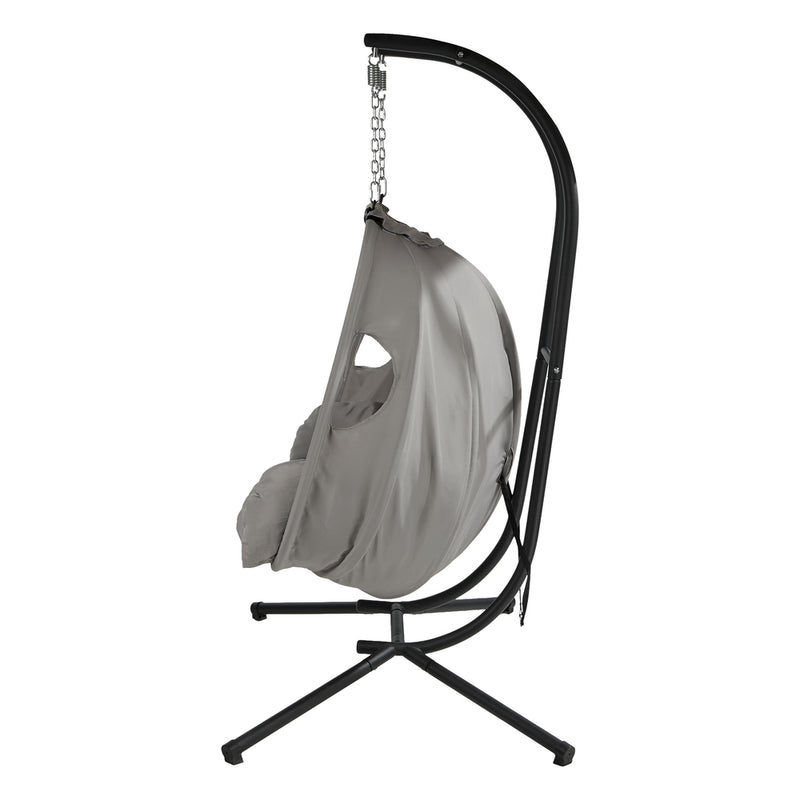 Livsip Swing Chair 2 Seater Patio Lounge with Adjustable Canopy Grey