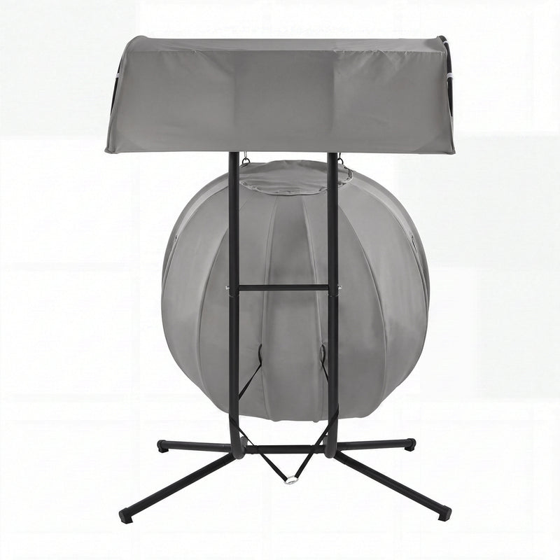 Livsip Swing Chair 2 Seater Patio Lounge with Adjustable Canopy Grey