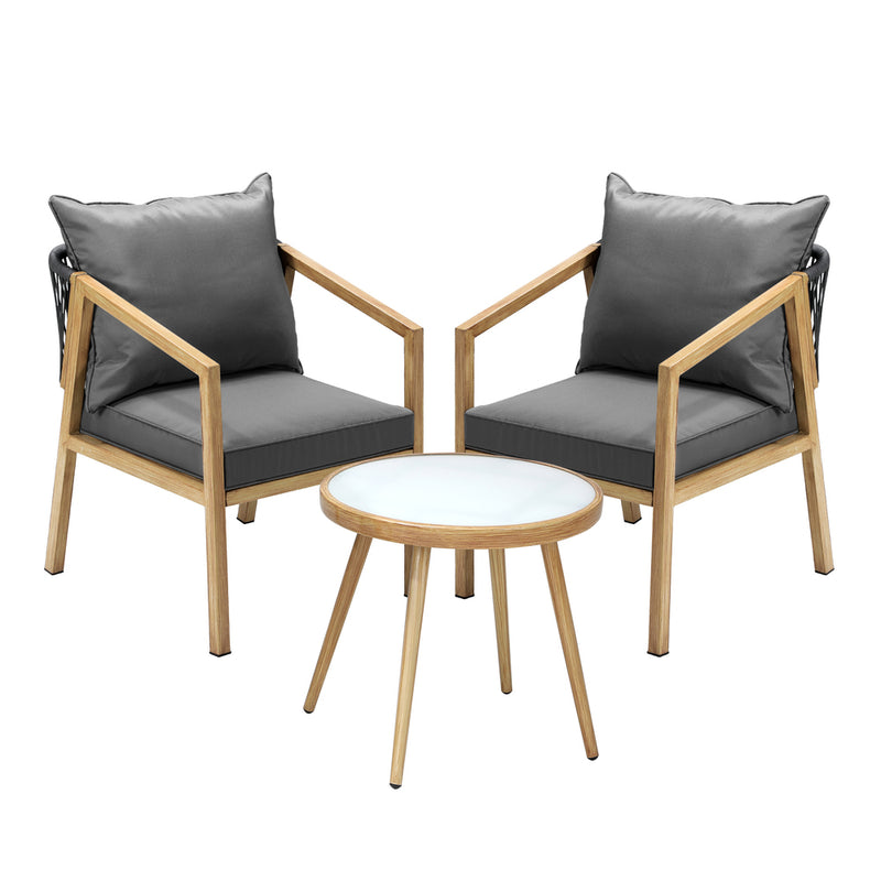 Livsip Outdoor Bistro Set Patio Chairs&Table 3 PCS