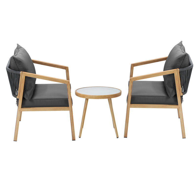 Livsip Outdoor Bistro Set Patio Chairs&Table 3 PCS