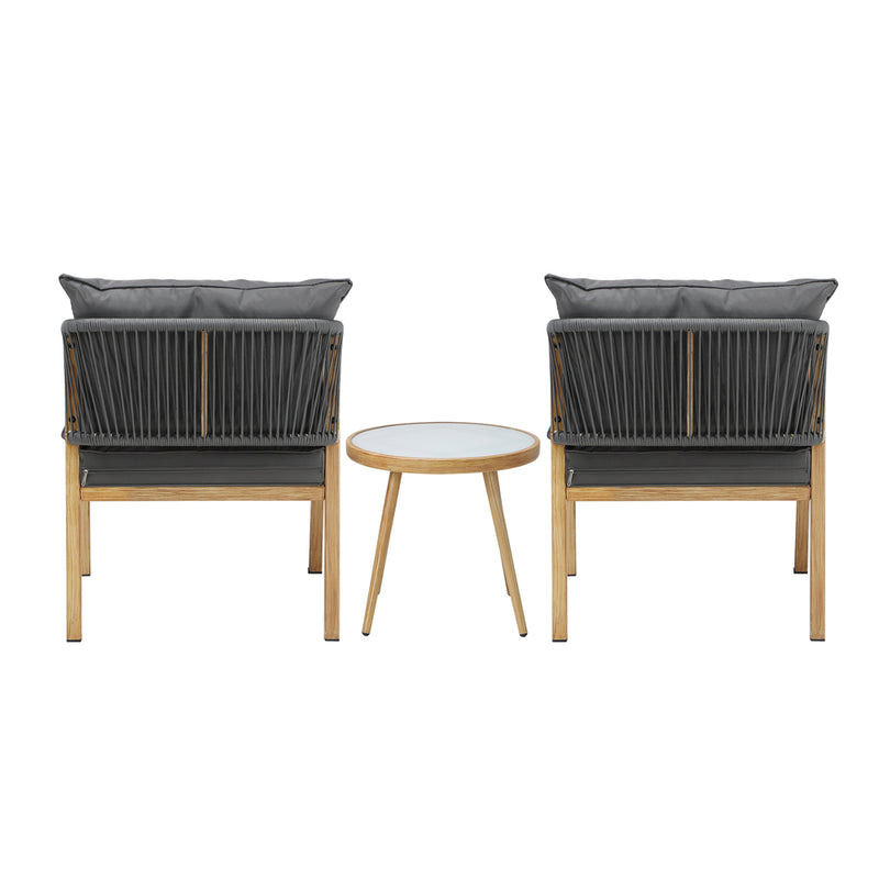 Livsip Outdoor Bistro Set Patio Chairs&Table 3 PCS
