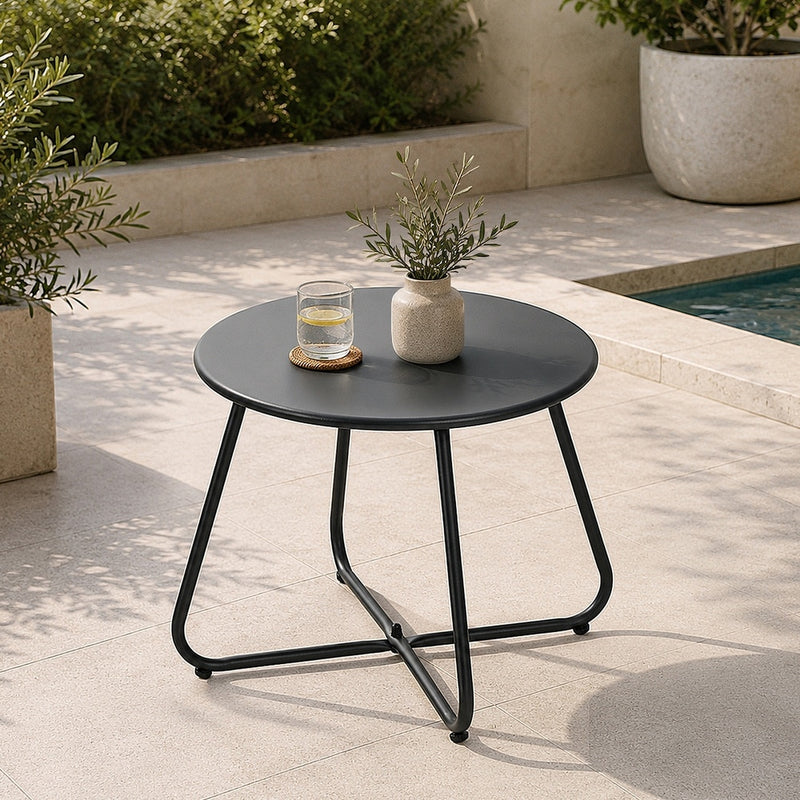 Livsip 3 Pieces Outdoor Patio Set Chair Table Lounge Setting Grey